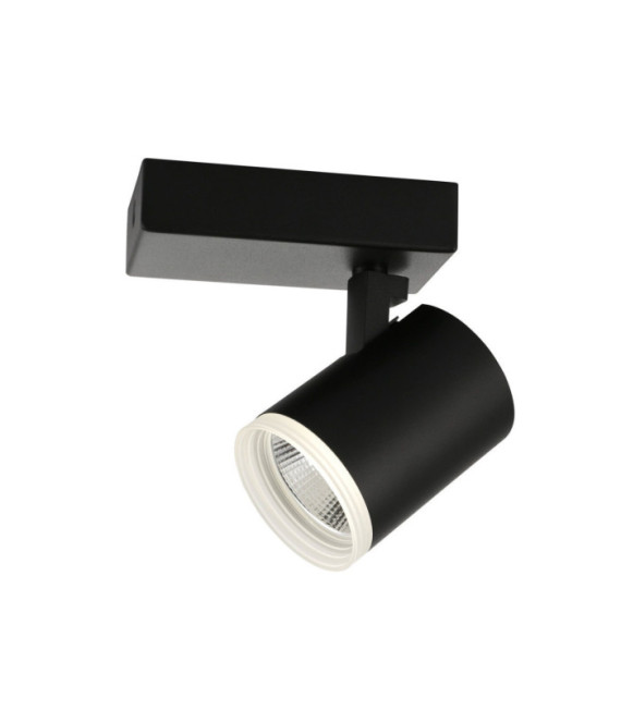 Faretto Helvia Plastica, acciaio, alluminio Nero