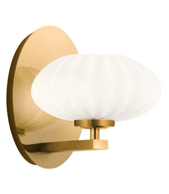 Wall light Bathroom Kichler Steel, satin etched opal glass Fox Gold