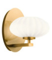 Wall light Bathroom Kichler Steel, satin etched opal glass Fox Gold