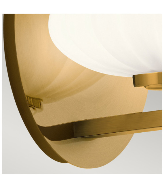 Wandleuchte Badezimmer Kichler Steel, satiniertes Opalglas Fox Gold