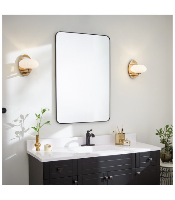 Aplique de baño Kichler Acero, cristal opalino satinado Fox Gold