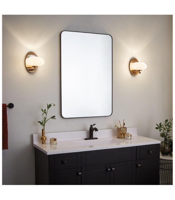 Aplique de baño Kichler Acero, cristal opalino satinado Fox Gold