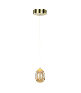 Lampada a sospensione Huelto Acrilico, acciaio, alluminio Oro champagne