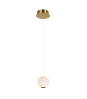 Suspension Rosario Verre,acier,aluminium Or