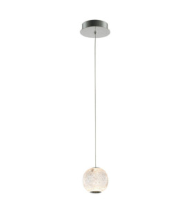 Suspension Rosario Verre,acier,aluminium Chrome