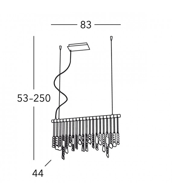Lampada a sospensione di design in cristallo STRETTA cromo 5 lampadine