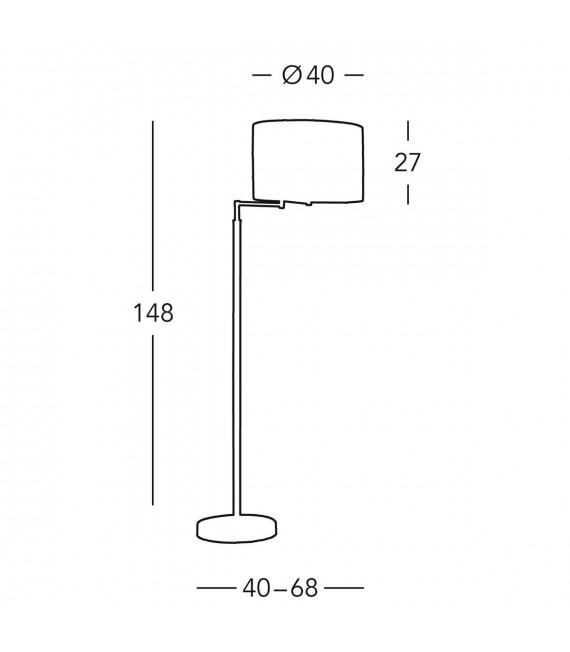 Lampadaire HILTON SAND laiton antique 1 ampoule