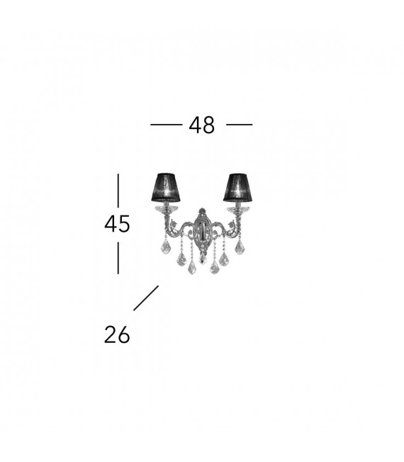 Aplique de cristal CONTARINI CRYSTAL cromo 2 bombillas