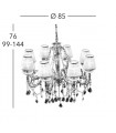 Chandelier en cristal CONTARINI CRYSTAL laiton antique 8 ampoules