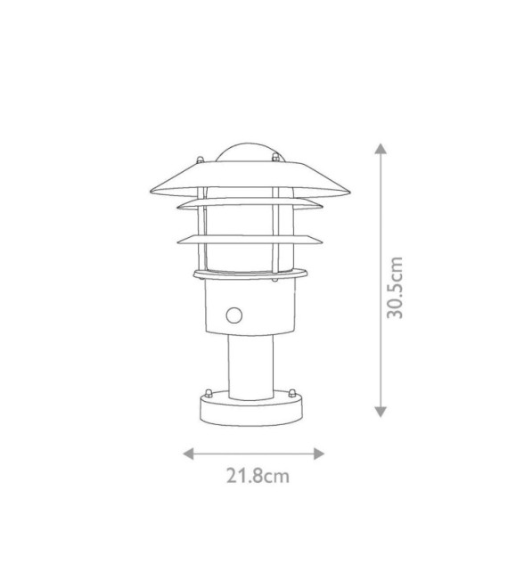 Helsingor floor lamp Stainless steel, transparent glass Black