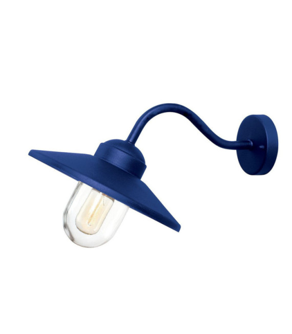 Lampada da parete per esterni Klampenborg Acciaio inossidabile, vetro trasparente Blu marino