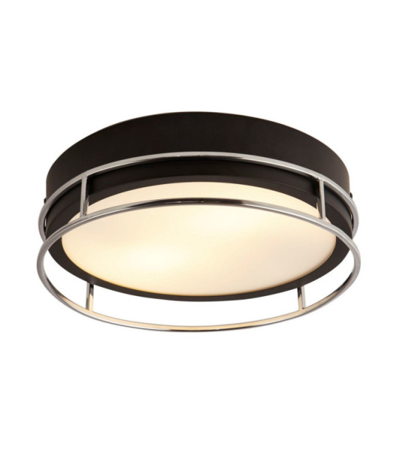 Deckenleuchte Badezimmer Phoenix Baustahl, Glas Schwarz