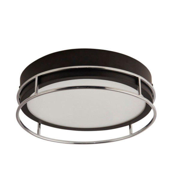 Plafonnier Salle de bains Phoenix Acier doux,verre Noir