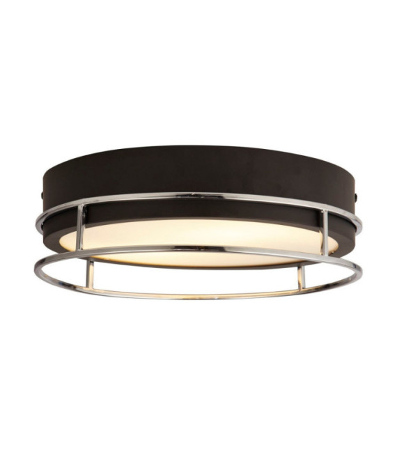 Ceiling light Bathroom Phoenix Mild steel, glass Black