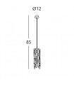 Suspension design en cristal PRISMA chrome 1 ampoule