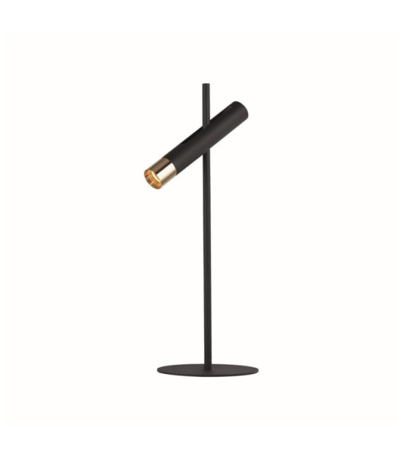Lámpara de mesa LED Cilindro Acero dulce Oro, Arena Negro