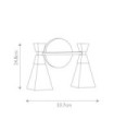 Bowtie Bathroom Wall Light Opal Glass, Matte Black Steel