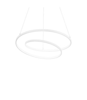 Lampada a sospensione LED OZ Metallo, plastica bianca