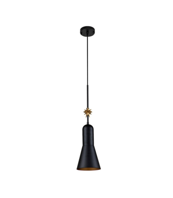Star Pendant Resin, Steel Matt black, gold leaf