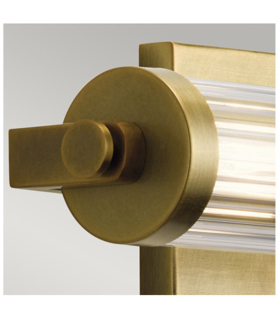 Lampada da parete Bagno Kichler Acciaio, vetro scanalato trasparente Ottone naturale