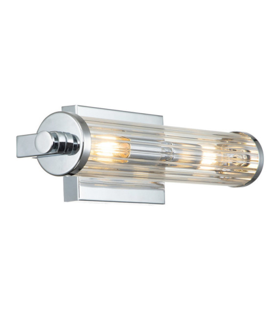 Wall light Bathroom Kichler Steel, transparent fluted glass Polished chrome