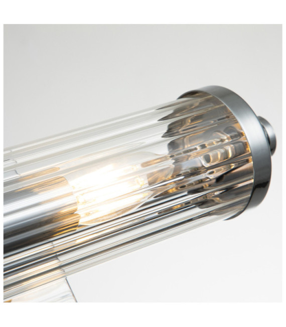 Aplique de baño Kichler Acero, cristal estriado transparente Cromo pulido