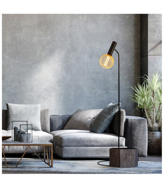 Lampada da terra Dulwich in acciaio dolce nero opaco