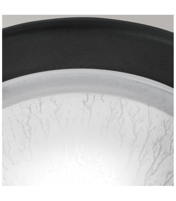 Lámpara de techo Berwick de cristal, acero negro