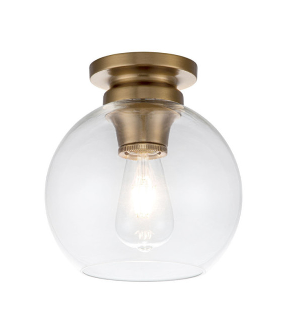 Plafonnier Feiss Verre transparent,acier Laiton bruni