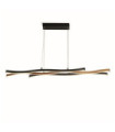Bloom LED Pendant Light Mild Steel Wood Effect, Sand Black