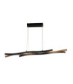 Suspension LED Bloom Acier doux Effet Bois, Noir Sable