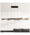 Bloom LED Pendant Light Mild Steel Wood Effect, Sand Black