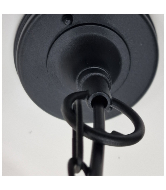 Parish outdoor pendant light Transparent glass, cast aluminum Black