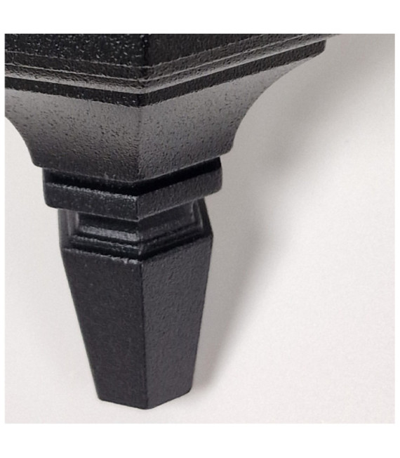 Lámpara colgante de exterior Parish Vidrio transparente, aluminio fundido Negro