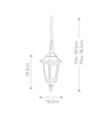 Parish outdoor pendant light Transparent glass, cast aluminum Black