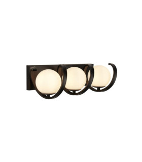 Lampada da parete Twister Vetro, acciaio dolce Nero opaco, bianco opale opaco