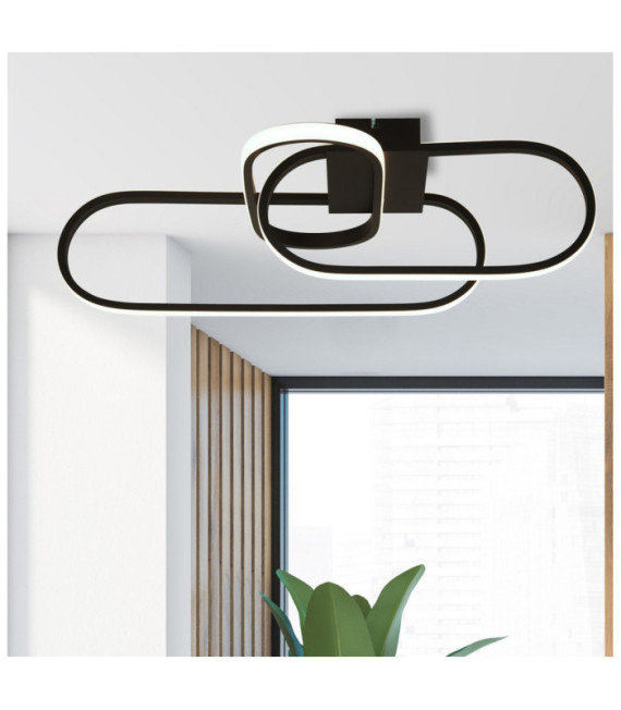 Lámpara de techo LED integrada Clip Acero dulce Blanco, Negro