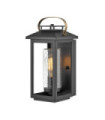 Hinkley outdoor wall light Transparent seeded glass, EPMM (plastic composite, stone) Black