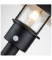 Lampe sur pied extérieur Klampenborg Verre transparent,acier inoxydable 304 Noir