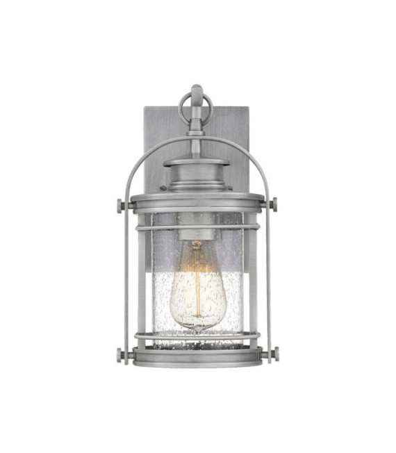 Quoizel exterior wall light Aluminum, steel, transparent grained glass Industrial aluminum