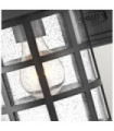 Hinkley Outdoor Wall Light Clear Seeded Glass, Weather Resistant Composite, Textured Black