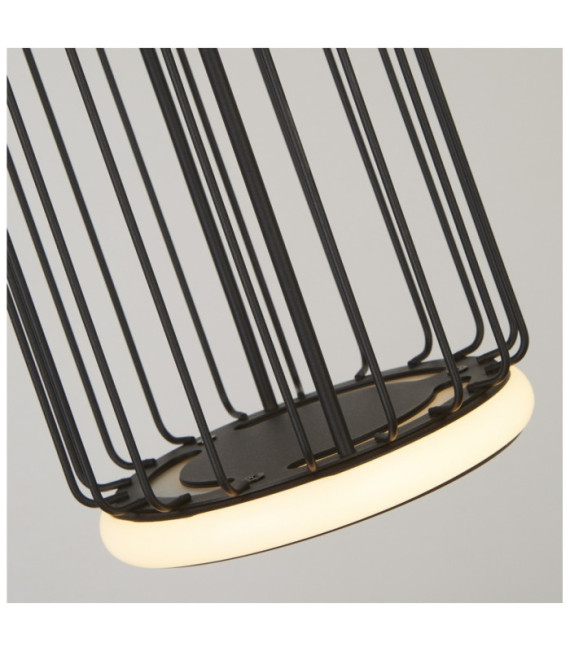 Circolo LED-Pendelleuchte Aluminium, Weichstahl Weiß, schwarzer Sand