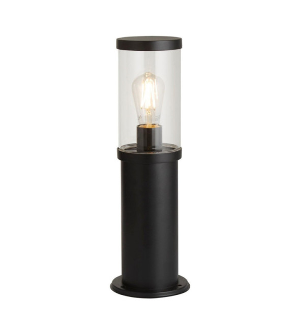 Bolardo de jardín Bakerloo Aluminio, Vidrio negro