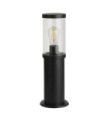 Bakerloo garden bollard Aluminum, Black glass