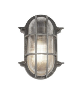Lámpara de pie exterior de mamparo Aluminio Negro Plata, Transparente
