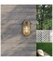Bulkhead Outdoor Floor Lamp Clear Aluminum, Black Gold