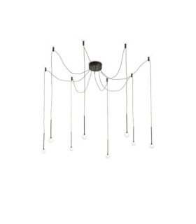 LUCCIOLA Lámpara Colgante Cristal, Metal Negro