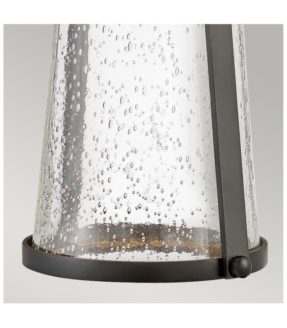 Hinkley Outdoor Wall Light Clear Seeded Glass, Weather Resistant Composite, Black