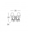Applique murale en cristal VICTORIA 2 Or 24 Carats 2 ampoules