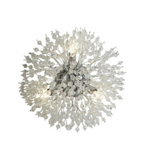 Lampada da parete Sunburst Acciaio dolce, vetro trasparente, cromo